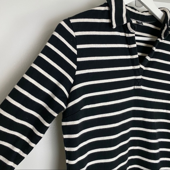 Uniqlo Striped Collared Dress Black/White Small - Picture 4 of 7